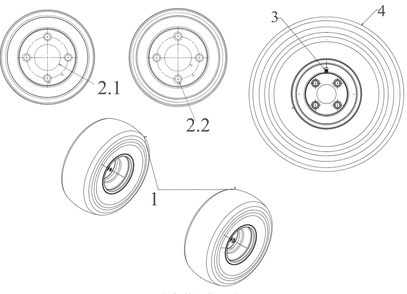 Wheel - Rear Diagram and Parts List for ZT1-42E (34BBA2CS710)(2022) Cub Cadet Lawn Tractor